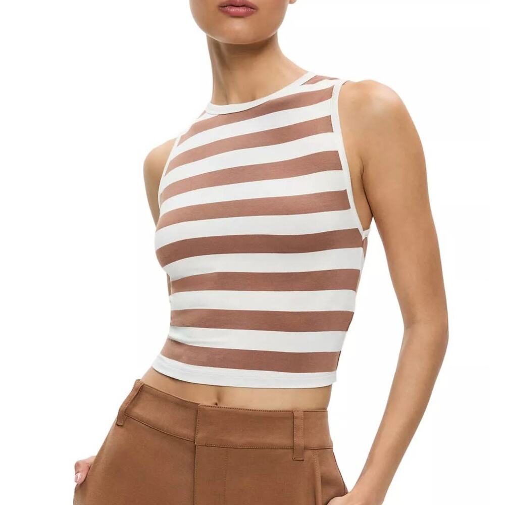 Alice & Olivia Andre fitted cropped tank